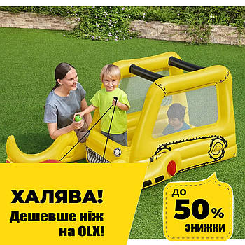 Надувний ігровий центр Бульдозер Bestway 52278 (кульки 25 шт., Ремкомплект, 198-105-84 см.)