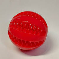 Игрушка мячик для зубов для собак 5см Красный