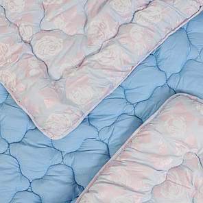 Демісезонна стьобана Євро ковдра 195х215 см мікрофібра / холофайбер двосторонна гіпоалергенна, фото 3