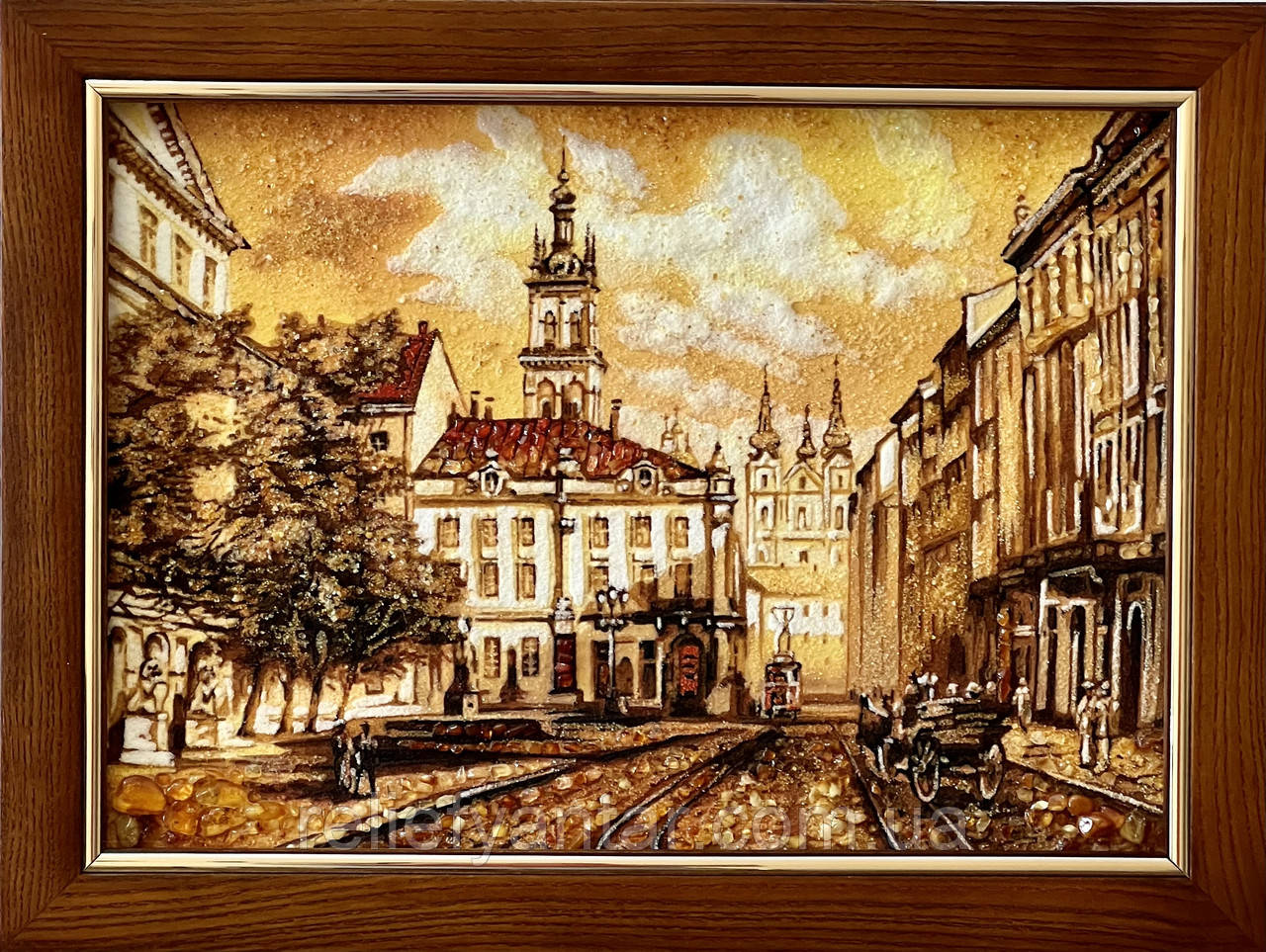 Картина «Софіївська площа. Київ» картина з бурштину
