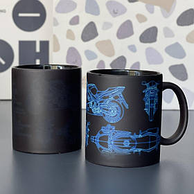 Чашка - хамелеон "Ducatti neon", мото, Кружка керамическая хамелеон "Дукатти неон"