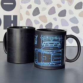 Чашка - хамелеон "Lomborghini neon", авто, Кружка керамическая хамелеон "Ламборджини неон"