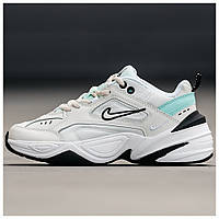 Женские кроссовки Nike M2K Tekno White Black Blue, белые кожаные кроссовки найк м2к текно