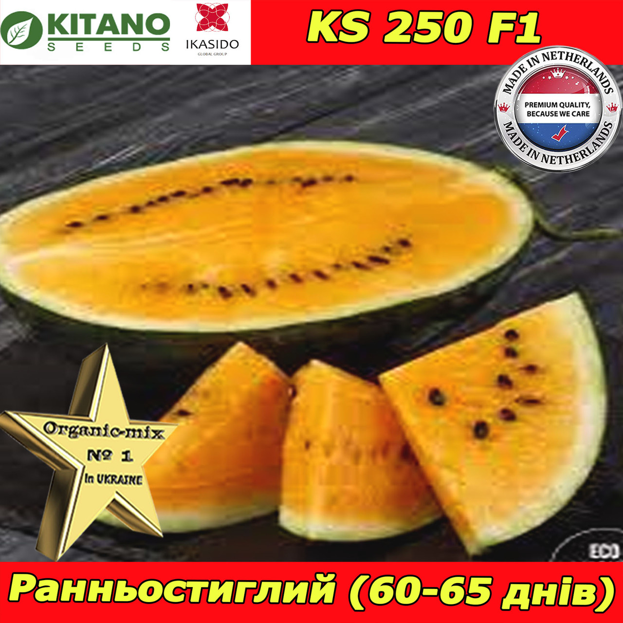 Кавун помаранчевий КS 250 F1, 1000 насінин, KITANO SEEDS (Нідерланди)
