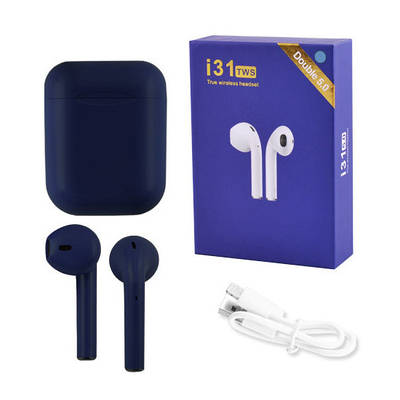 Бездротові Bluetooth навушники TWS i31-5.0. Колір: темно-синій