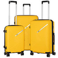 Комплект пластиковых чемоданов 2E SIGMA EXP 4 колеса желтый