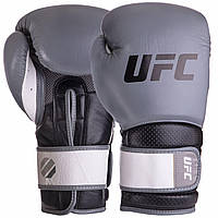 Боксерські рукавиці шкіряні UFC PRO Training  14 унцій сірий-чорний