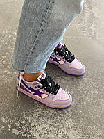 Фіолетові жіночі кросівки Bape Purple. Стильні кроси для дівчат Бейп., фото 4