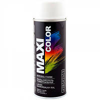 Краска-эмаль белая матовая 400мл универсальная декоративная MAXI COLOR ( ) MX9010M-MAXI COLOR