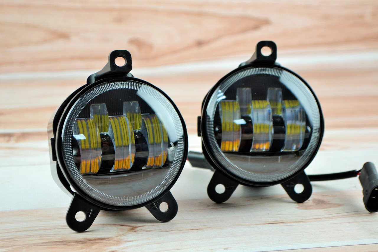 Світлодіодні протитуманні LED фари на ПРІОРУ Ваз 2170, 2172. Біле + Жовте світло, фото 1