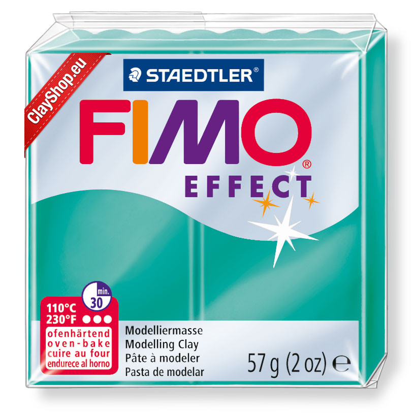 Брусок Fimo Effect напівпрозорий зелений 504 - 56гр.