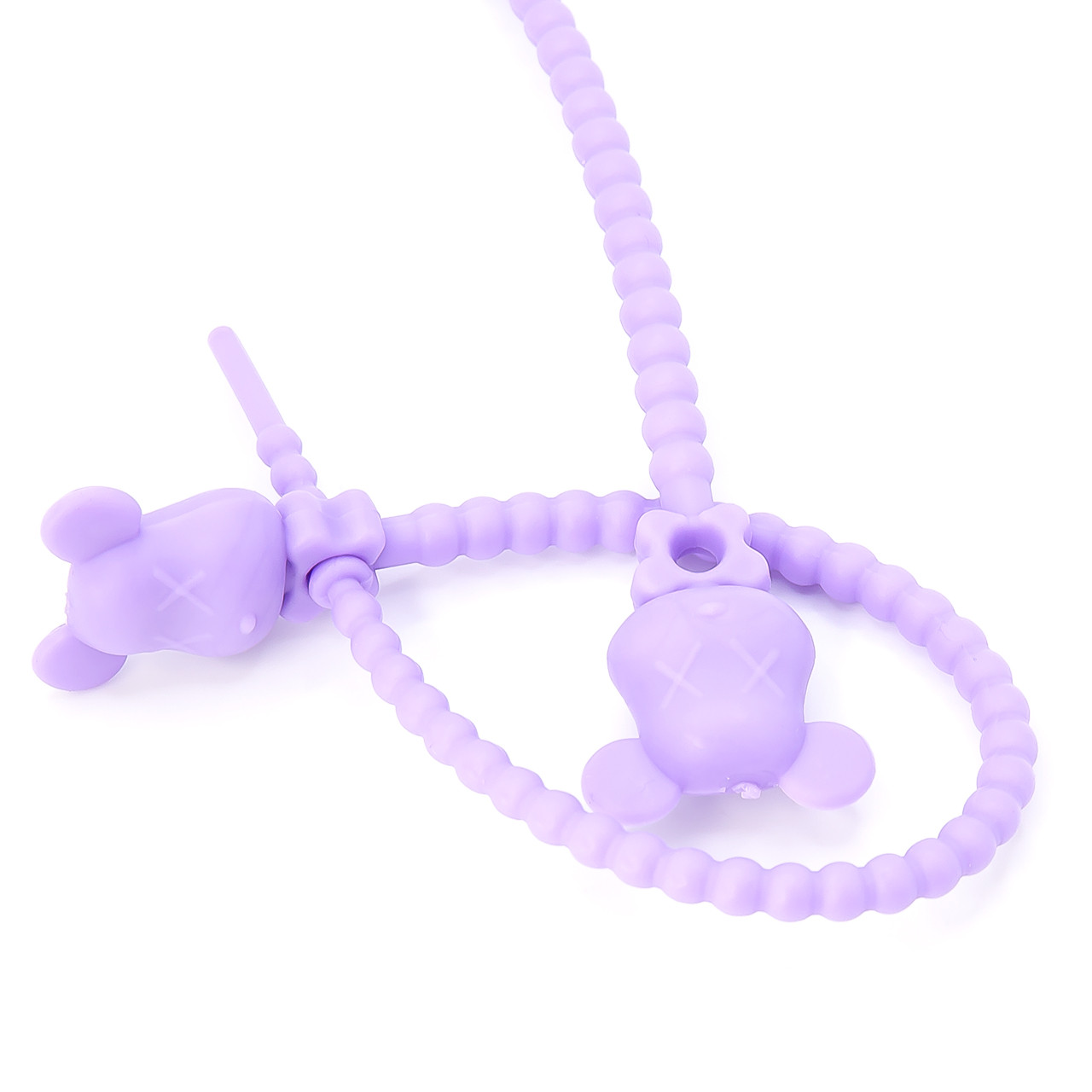 Стяжка силіконова Ведмедик зі стопом 20 см Фіолетовий, фото 1