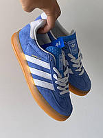 Синие кеды Adidas Gazelle Blue для девушек. Красивые женские кроссовки Адидас Газель.