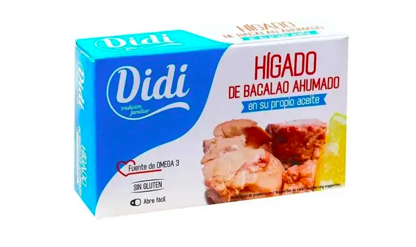 Печінка тріски Didi Higado de Bacalao, копчена без глютену 100 г.