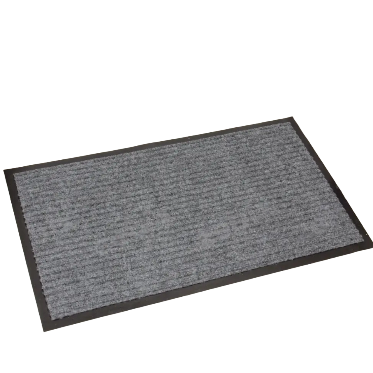 Придверний килимок ворсистий на гумовій основі з кантом 45х75 см сірий
