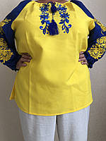 Женская вышитая блуза с длинным рукавом Украина габардин 58-66 размер