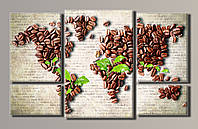 Модульная картина на холсте Карта кофе