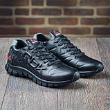 Осінні кросівки чоловічі шкіра для міста Reebok під джинси, чорні шкіряні кроси демісезонні *12/16 (RBK черные)*, фото 4