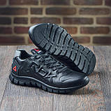 Осінні кросівки чоловічі шкіра для міста Reebok під джинси, чорні шкіряні кроси демісезонні *12/16 (RBK черные)*, фото 5