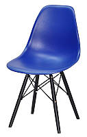 Стул Nik Black голубой 54 ( синий ) на черных деревянных ножках, дизайн Eames, код 9382