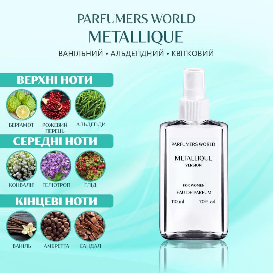 Духи Parfumers World Metallique Женские 110 ml - фото 2 - id-p1555813923