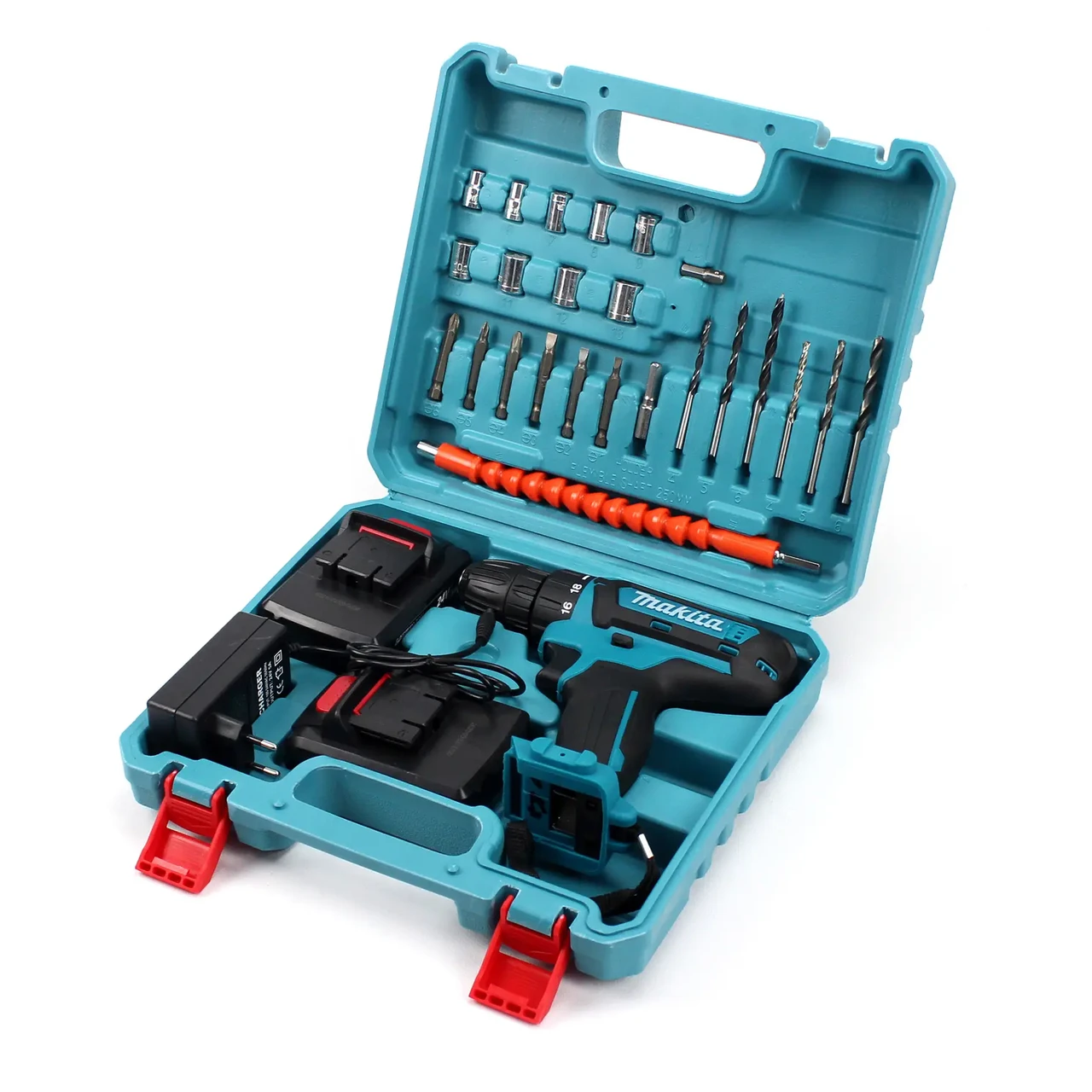 Шуруповерт Makita DF550 DWE 24V 5Ah з набором біт свердел головок гнучкий вал | Акумуляторний шуруповерт
