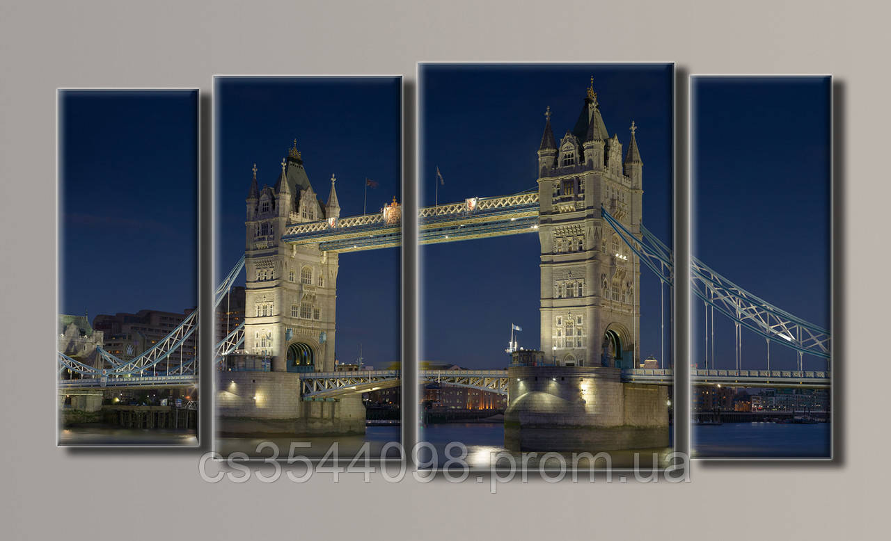 Модульная картина на холсте ДЛЯ ИНТЕРЬЕРА Тауэрский мост в Лондоне - фото 1 - id-p1895950445