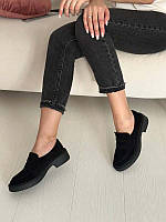 Туфли лоферы женские на низком ходу кожаные, замшевые разные цвета KOR111