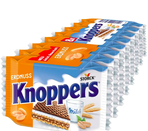 Вафлі Knoppers Erdbuss, з арахісом 8 шт 200 г., фото 1