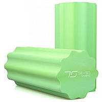 Массажный ролик YOGA Roller 7SPORTS RO3-45 GREEN, профилированный, EVA 45*15см, World-of-Toys