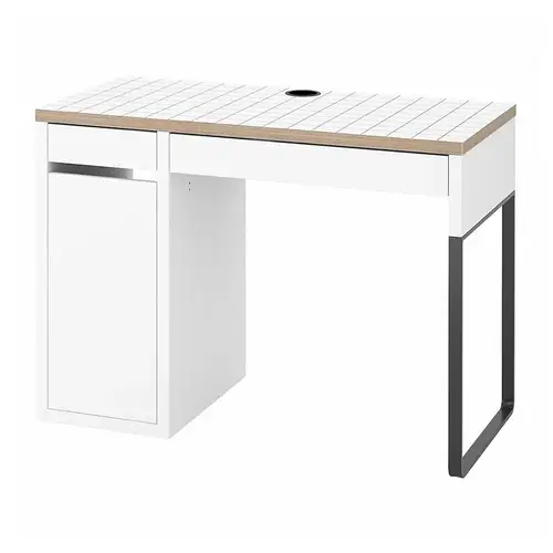 IKEA MICKE ホワイト MICKE ミッケ コーナーワークステーション, ホワイト, 100x142