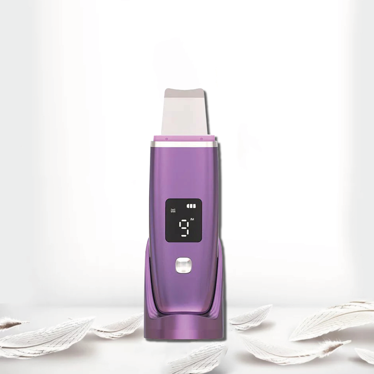 Ультразвуковий скрабер для обличчя Ultrasonic PL-C01 з двосторонньою силіконовою насадкою. Фіолетовий