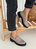 Кожаные, замшевые женские туфли лоферы в разных цветах 111КОР