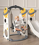 Дитячий ігровий комплекс 3в1 Terrio “Cosmo” жовто-сірий, фото 4