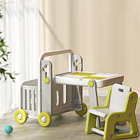 Столик-мольберт 6в1 Terrio Lorry сіро-салатова