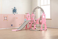 Дитячий ігровий комплекс 3в1 Terrio "Palace" рожево-сірий