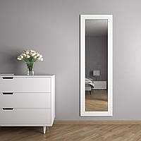 Зеркало в белой раме 176х56 настенное Black Mirror влагостойкое в ванную комнату