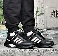 Мужские Кроссовки ADIDAS Waterproof Black-White Термо обувь Адидас Черные 40,41,42,43,44 размеры