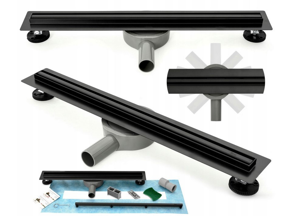 Трап для душу REA NEO SLIM PRO BLACK чорний 100 см (REA-G8904)