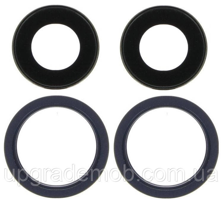 Скло камери iPhone 13/13 Mini чорне Midnight + кільце комплект 2, фото 1