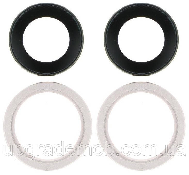 Скло камери iPhone 13/13 Mini сріблястий Starlight + кільце комплект 2, фото 1