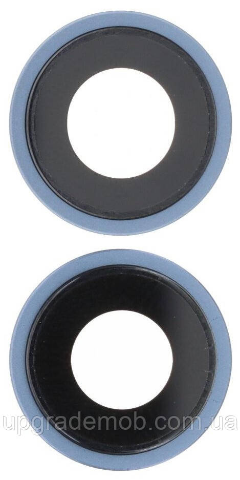 Скло камери iPhone 14/14 Plus блакитне Blue + кільце комплект 2, фото 1