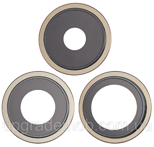 Скло камери iPhone 14 Pro/14 Pro Max золотисте + кільце комплект 3, фото 1