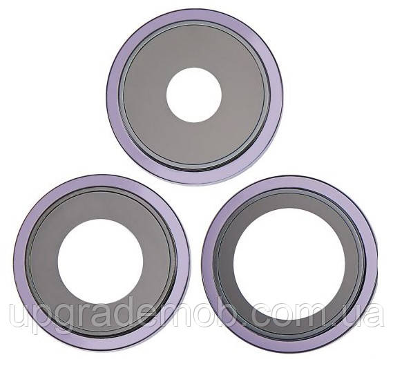 Скло камери iPhone 14 Pro/14 Pro Max фіолетове Deep Purple + кільце комплект 3, фото 1