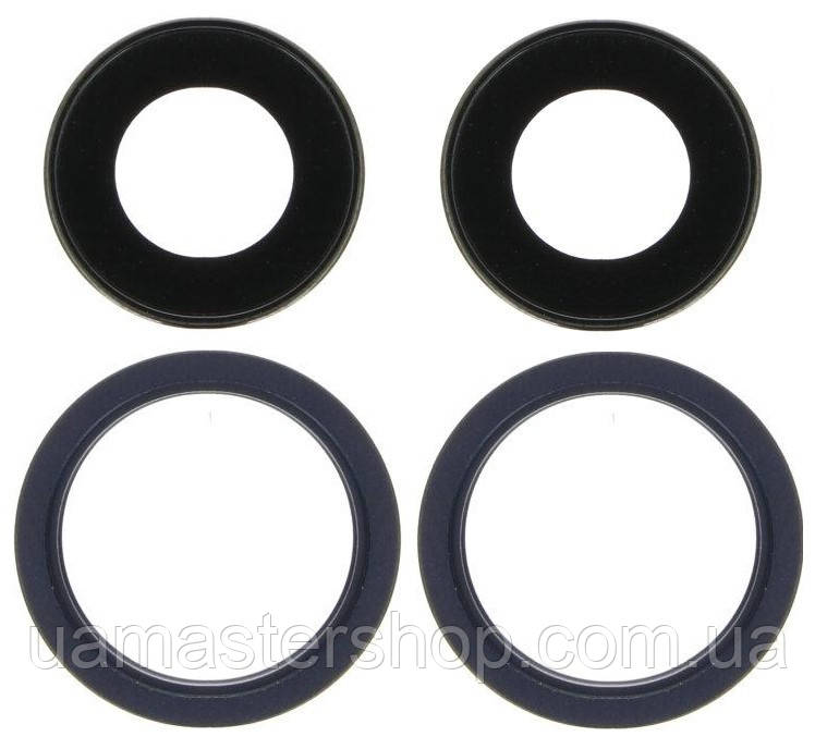 Скло камери iPhone 13/13 Mini чорне Midnight + кільце комплект 2, фото 1