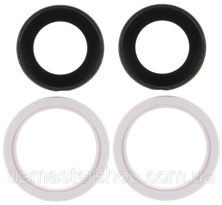 Скло камери iPhone 13/13 Mini рожеве + кільце комплект 2, фото 1