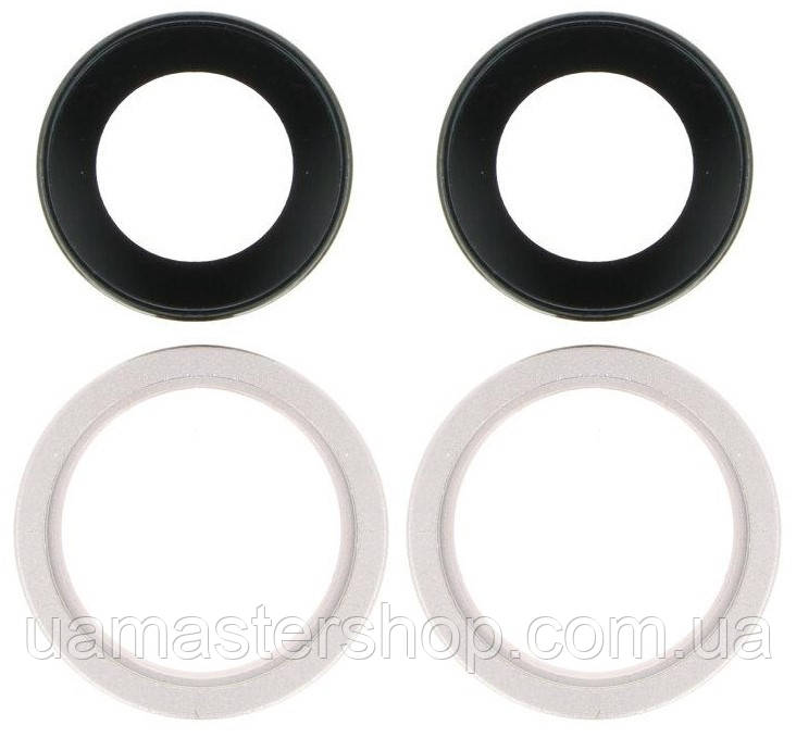 Скло камери iPhone 13/13 Mini сріблястий Starlight + кільце комплект 2, фото 1