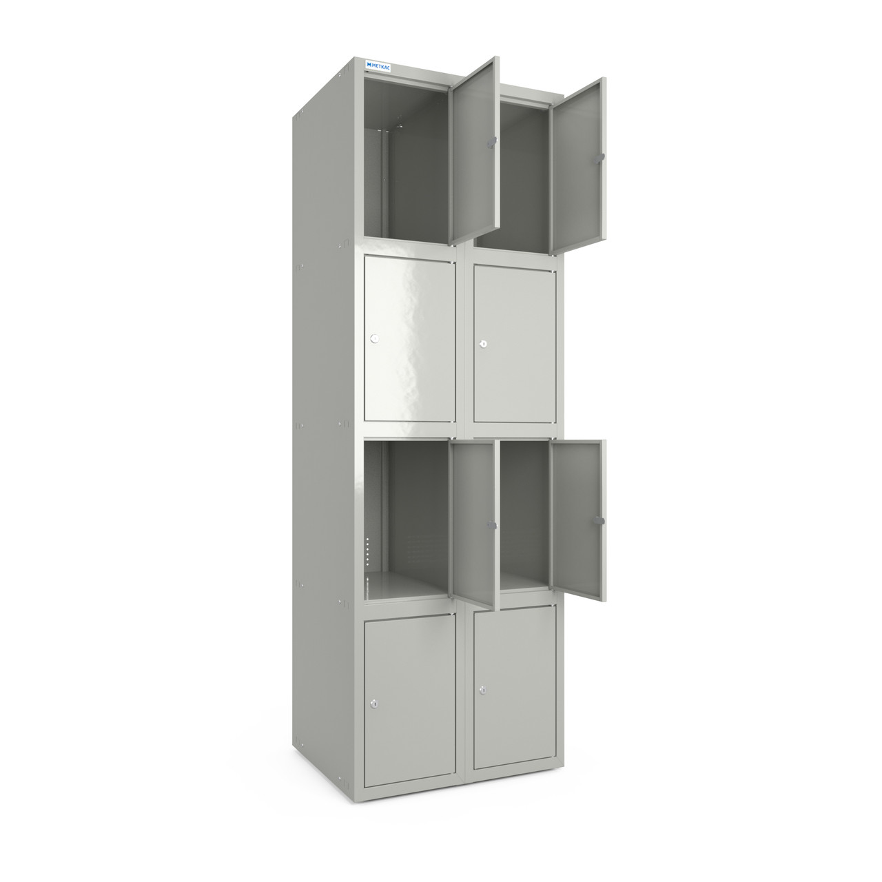 Шкаф металлический крашенный ячеечный, 2 секции, 8 дверок, секция 300 мм - фото 1 - id-p1896028363