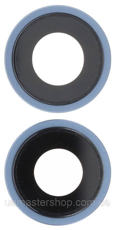 Скло камери iPhone 14/14 Plus блакитне Blue + кільце комплект 2, фото 1