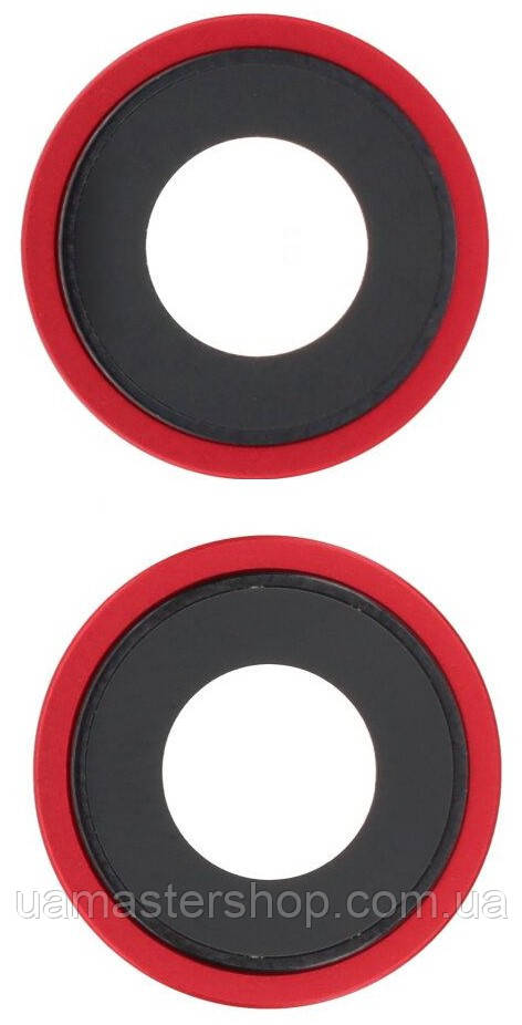 Скло камери iPhone 14/14 Plus червоне + кільце комплект 2, фото 1